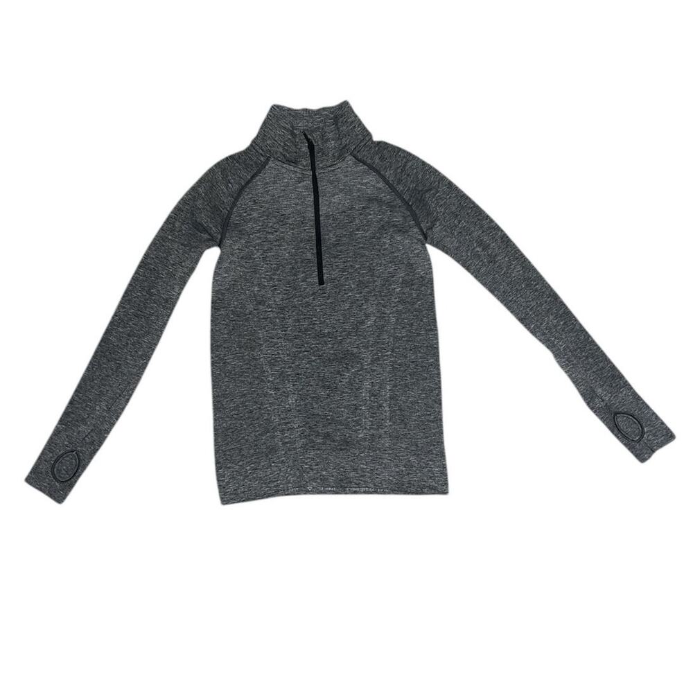 LULULEMON IVIVVA Girls Size 12 Grey Quarter Zip Pullover